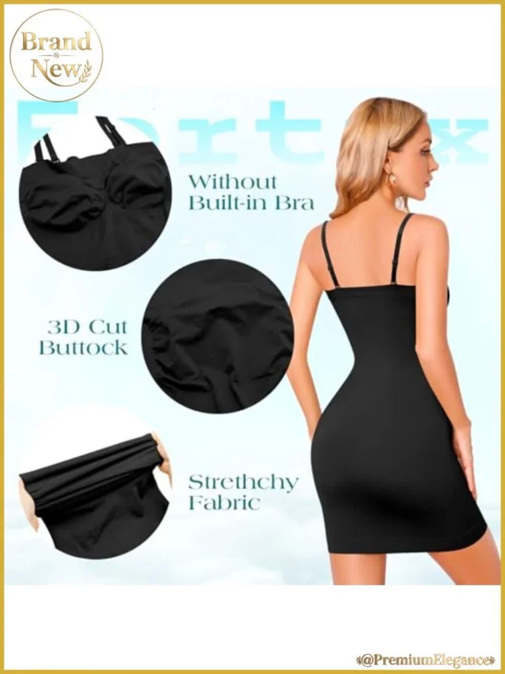 Strapless Shapewear Full Slip for Under Dresses Tummy Control